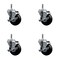 Service Caster 3.5'' Hard Rubber Wheel Swivel 7/16'' Grip Ring Stem Caster Set with Brake, 4PK SCC-GR20S3514-HRS-TLB-716138-4 - alternate 1